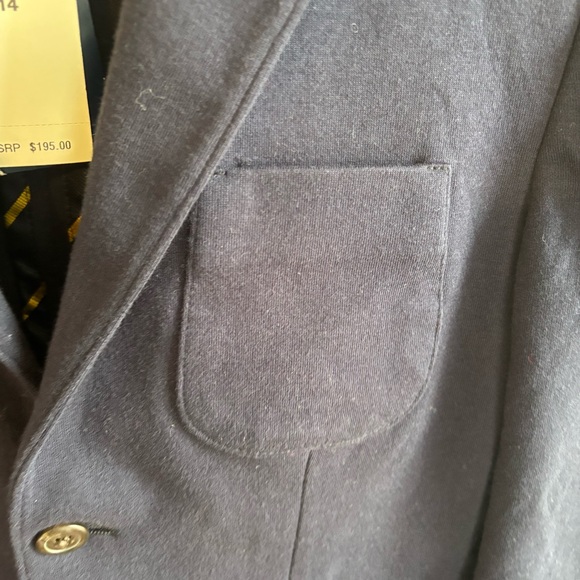 Vintage Polo Ralph Lauren Boys’ 14 Navy Knit Sport Coat Blazer NWT Cotton Blend - Picture 6 of 14